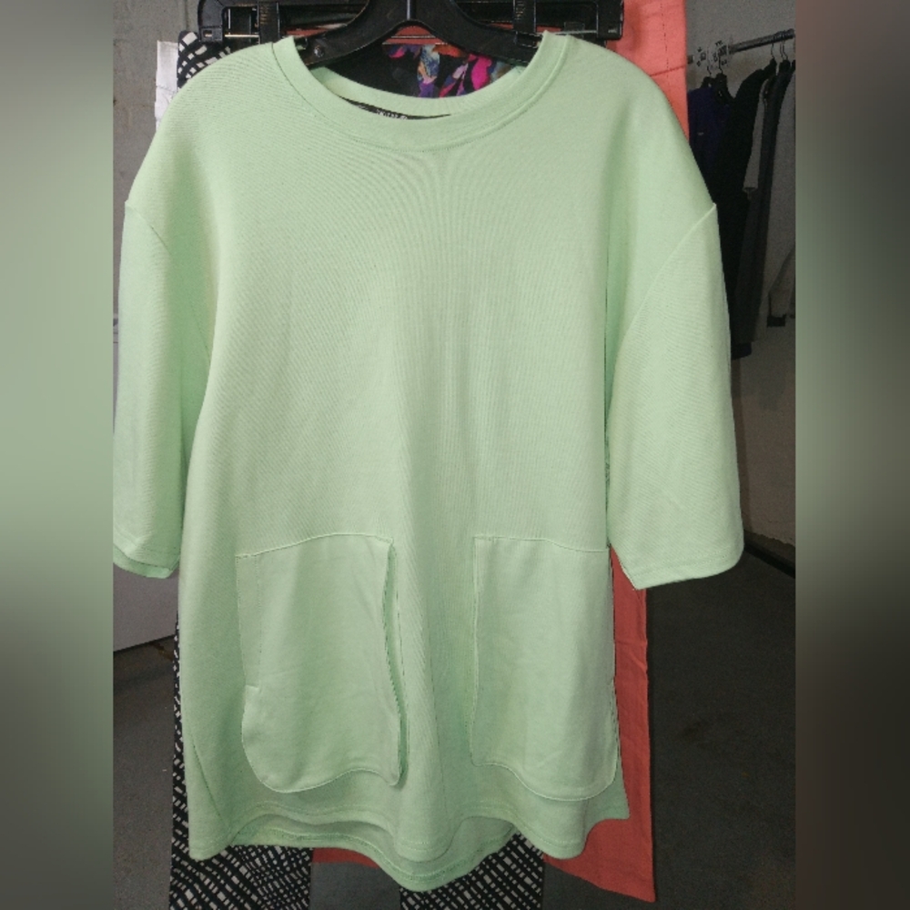 Mint Green Oversized T-Shirt with Pockets